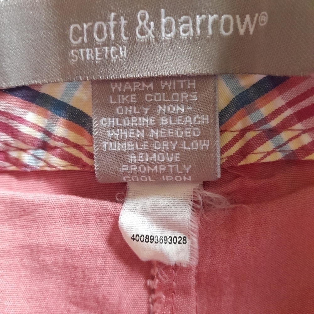 Croft & Barrow Skort Size 10 Stretch Pink Plaid - Picture 6 of 10